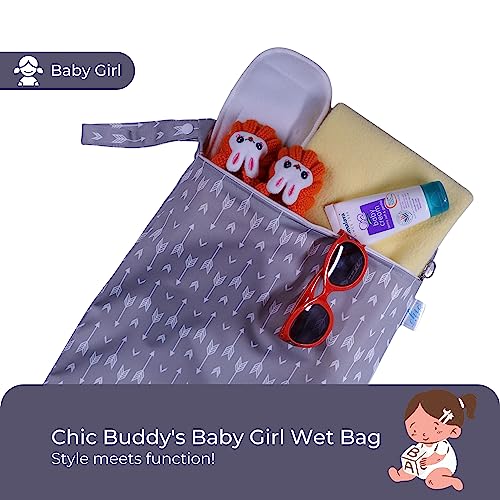 Chic Buddy Waterproof Wet Bag, Swimming Bag for Kids and Adults - Reusable Dry Bag for Travel, Beach, Pool, Gym, Diapers, Wet Swimsuits, Toiletries (Chevron, 30x40cm,Single Compartment) - Image 2