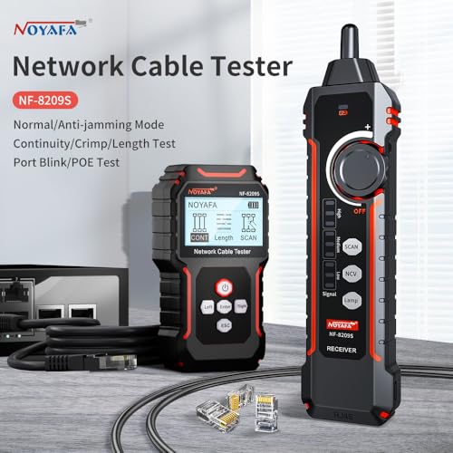 NOYAFA NF-8209S Upgrade Advanced Network Cable Tester with PoE& NCV, Cable Length Test, Port Flashing, Multifunction Anti Interference Scanning Modes Wire Tracker - Image 4