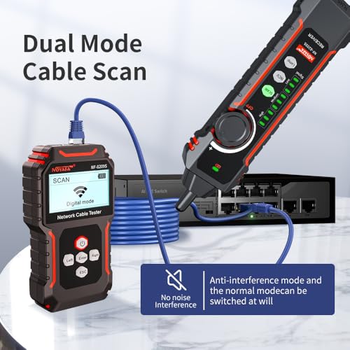 NOYAFA NF-8209S Upgrade Advanced Network Cable Tester with PoE& NCV, Cable Length Test, Port Flashing, Multifunction Anti Interference Scanning Modes Wire Tracker - Image 3