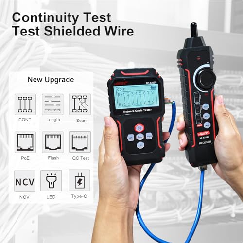 NOYAFA NF-8209S Upgrade Advanced Network Cable Tester with PoE& NCV, Cable Length Test, Port Flashing, Multifunction Anti Interference Scanning Modes Wire Tracker - Image 2