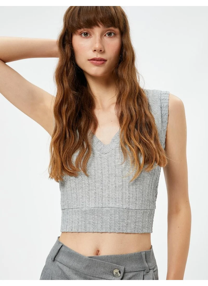 كوتون Crop V-Neck Undershirt