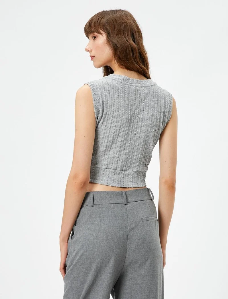 KOTON Crop V-Neck Undershirt