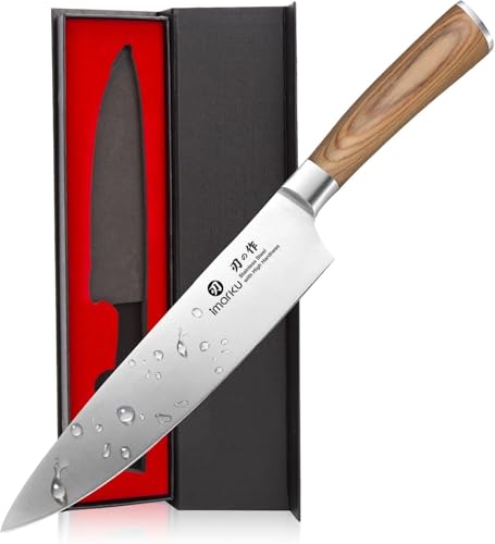imarku Chef Knife - Pro Kitchen Knife 8 Inch Chef's Knives Japanese SUS440A Stainless Steel Sharp Paring Knife with Ergonomic Handle, Golden Handle, Birthday Gifts for Men and Women,Gyutou Knives - Image 1