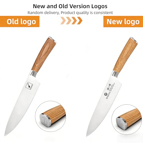 imarku Chef Knife - Pro Kitchen Knife 8 Inch Chef's Knives Japanese SUS440A Stainless Steel Sharp Paring Knife with Ergonomic Handle, Golden Handle, Birthday Gifts for Men and Women,Gyutou Knives - Image 2