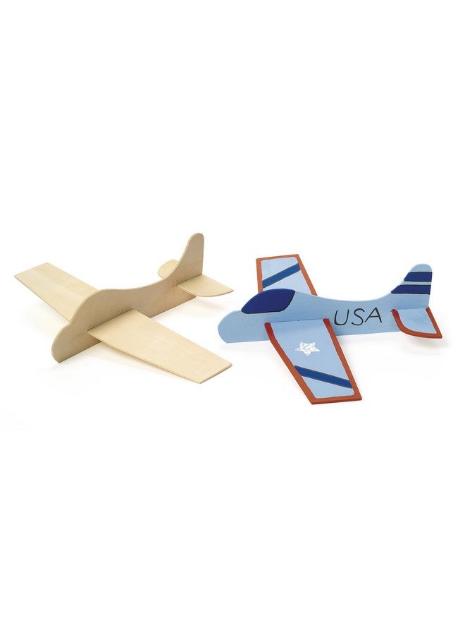 Colorations® Decorate Your Own Wooden Model Airplanes, Set of 12, Create Unique & Personal Designs, Fun Kids Craft Project, Craft Project for Boys & Girls, Decorate & Play Craft - Image 1