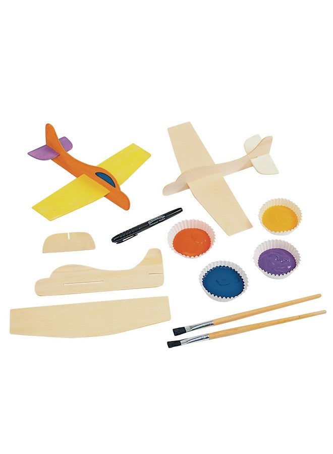 Colorations® Decorate Your Own Wooden Model Airplanes, Set of 12, Create Unique & Personal Designs, Fun Kids Craft Project, Craft Project for Boys & Girls, Decorate & Play Craft - Image 4