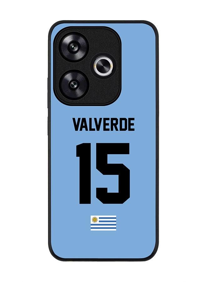 Stylizedd Rugged Black edge case for Xiaomi Poco F6 / Xiaomi Redmi Turbo 3, Slim fit Case Flexible Cover - Football Team - Uruguay , Player Name - Valverde - Image 1