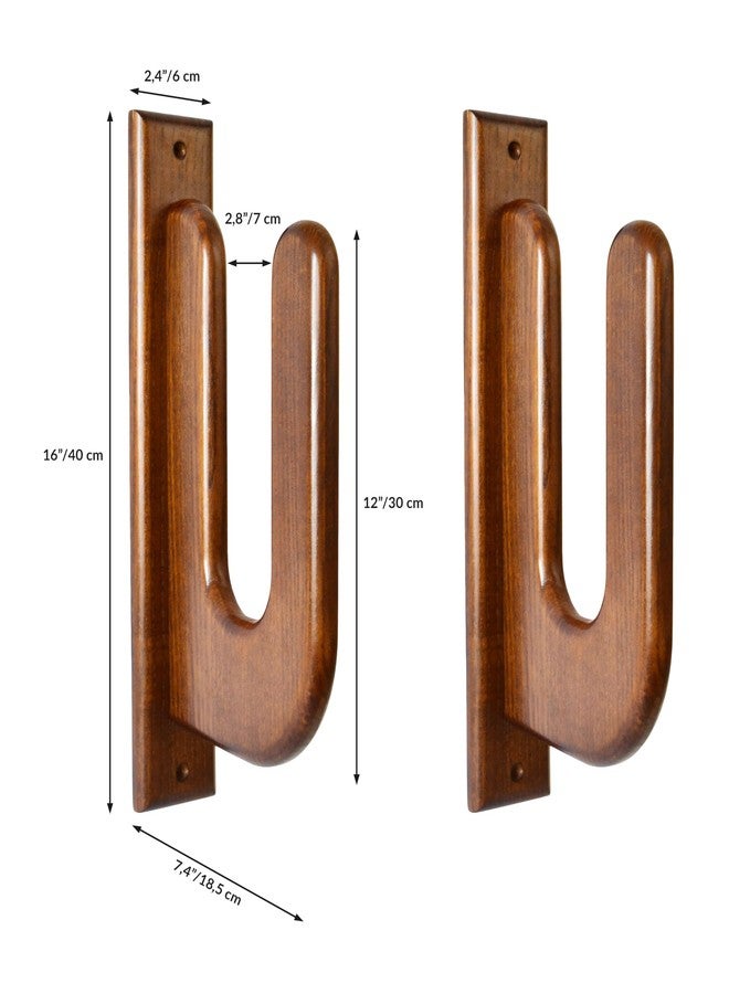 TESLYAR Surfboard Wall Mount - Wooden Surfboard Rack for Wall Storage - Solid Wood Hooks for Surfboard, Snowboard, Paddle Board & Wakeboard - Classic Style - Image 2
