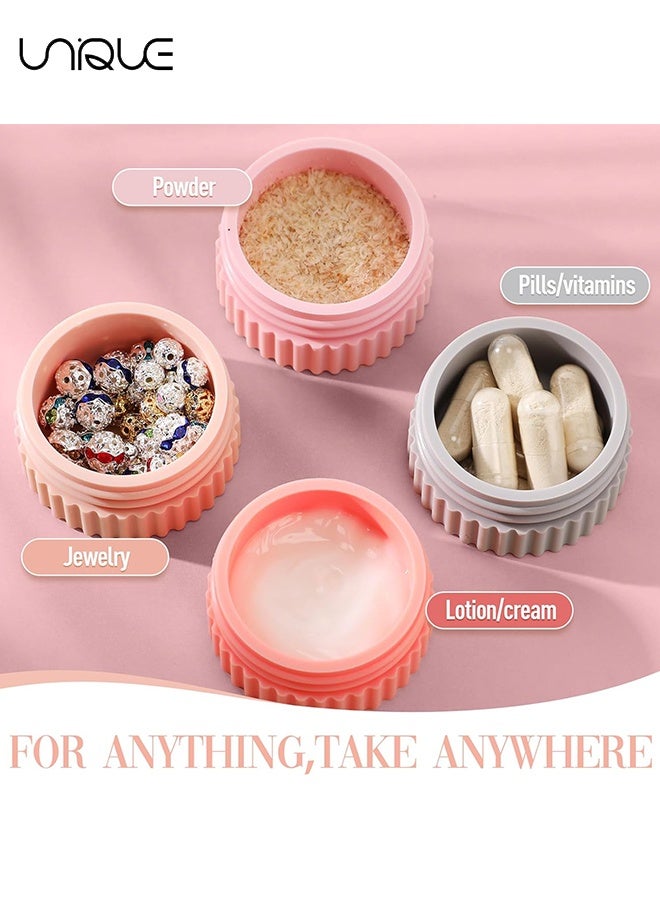 Unique 4 Pcs Travel Containers for Toiletries 0.68 oz Small Silicone Cream Jars with Plastic Cap Lids Small Travel Size Empty Makeup Containers Leak Proof for Cosmetic Body Hand Skin Cream Bottles (Elegant Color) - Image 5