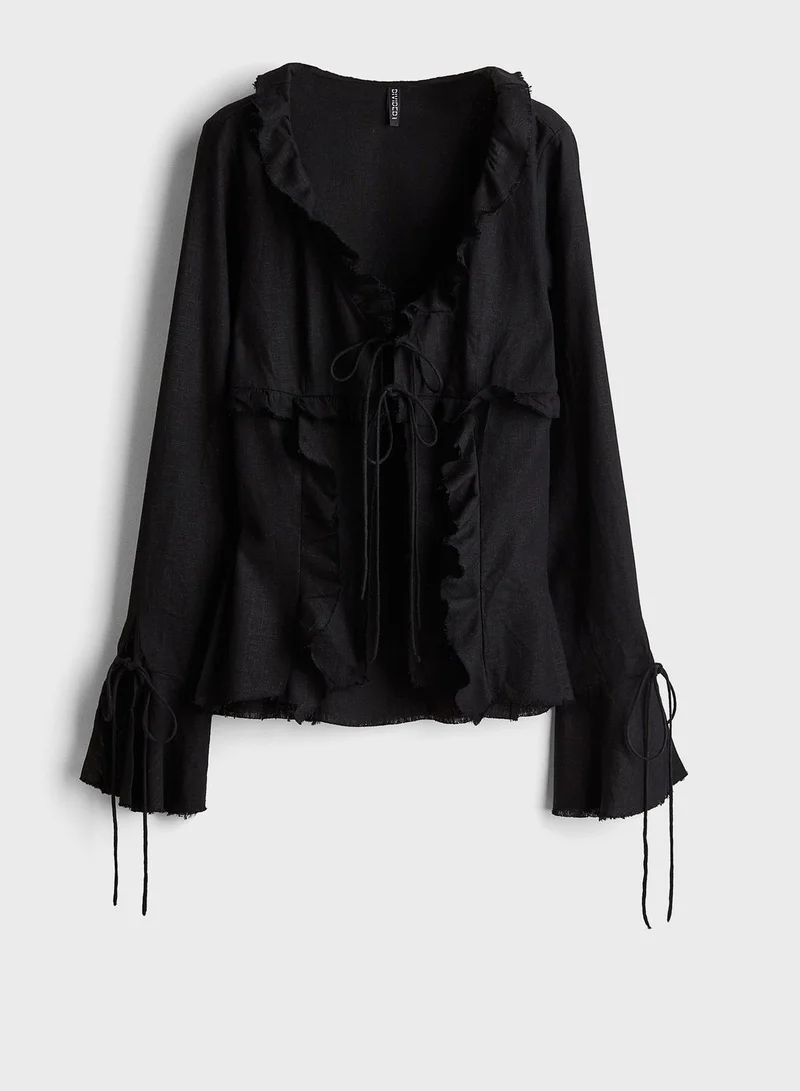 H&M Ruffled Drwastring Top