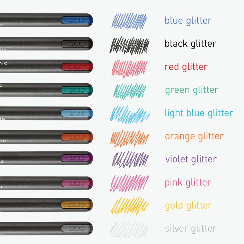 Pentonic Glitter Gel Pens, 10 Count, 10 Assorted Colors, 1.0 mm Bold Point, Smooth Writing For Journaling, Notetaking & Art Projects (1002365) - Image 4