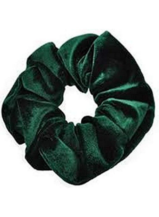 IBDA Magnificient Pure Velvet Handmade Scrunchies, Rubber Band. Secured with Soft Elastic ,Designed to Keep Your Hair Damage Free and Reduced Hair Creases, Head Band, Hair Ties, Accessories. Adjustable (Green)