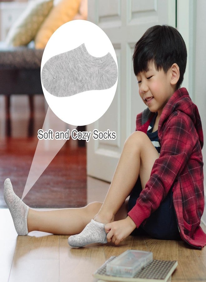 Cooraby 15 Pairs No Show Socks Kids Anti-slip Low Cut Ankle Athletic Socks for Girls & Boys (Black, White, Gray) 4-6 Years - Image 5
