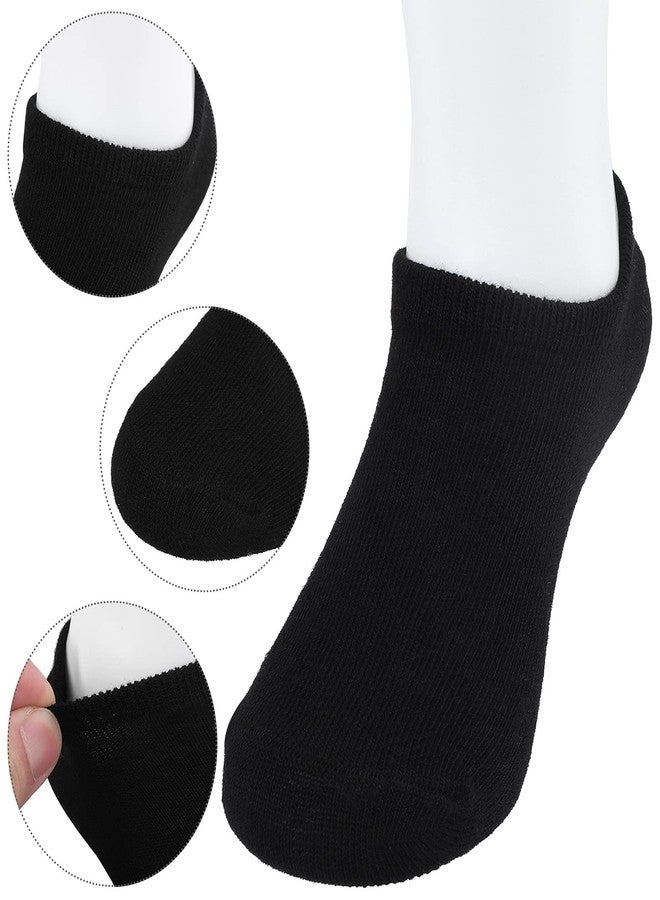 Cooraby 15 Pairs No Show Socks Kids Anti-slip Low Cut Ankle Athletic Socks for Girls & Boys (Black, White, Gray) 4-6 Years - Image 2