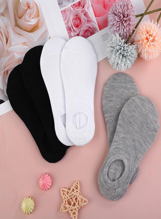 Cooraby 15 Pairs No Show Socks Kids Anti-slip Low Cut Ankle Athletic Socks for Girls & Boys (Black, White, Gray) 4-6 Years - Image 4