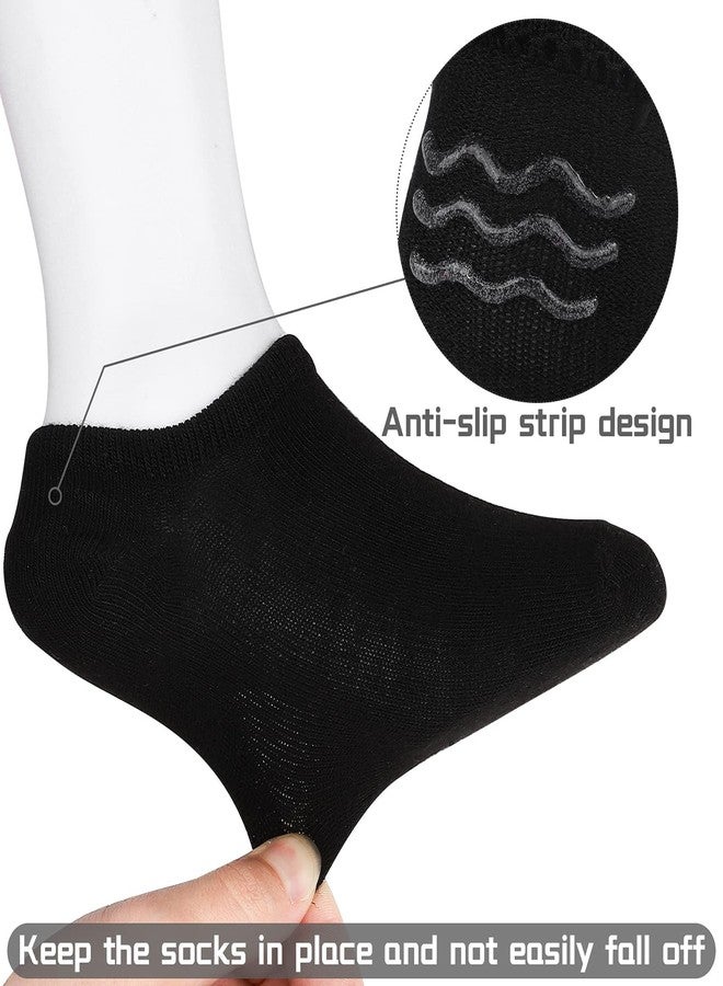 Cooraby 15 Pairs No Show Socks Kids Anti-slip Low Cut Ankle Athletic Socks for Girls & Boys (Black, White, Gray) 4-6 Years - Image 3