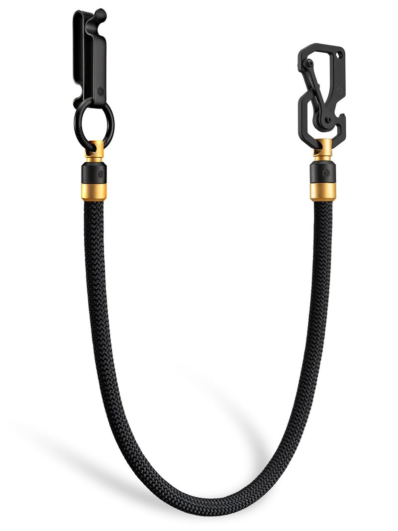 KeyUnity Titanium Carabiner Belt Clip Wallet Chain Braided Rope, Pants Chain Jeans Keychain Accessory for Men (KD02YB) - Image 1