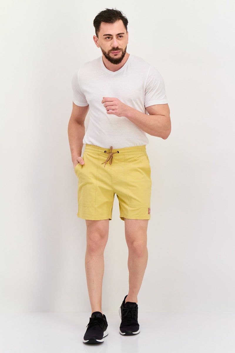 Hurley Men Sportswear Fit Training Shorts, Light Yellow - Image 2