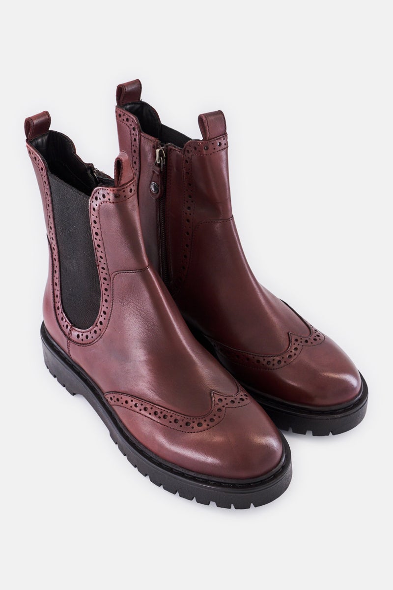 GEOX Women Bleyze Lace Up Ankle Boots, Bordeaux - Image 2