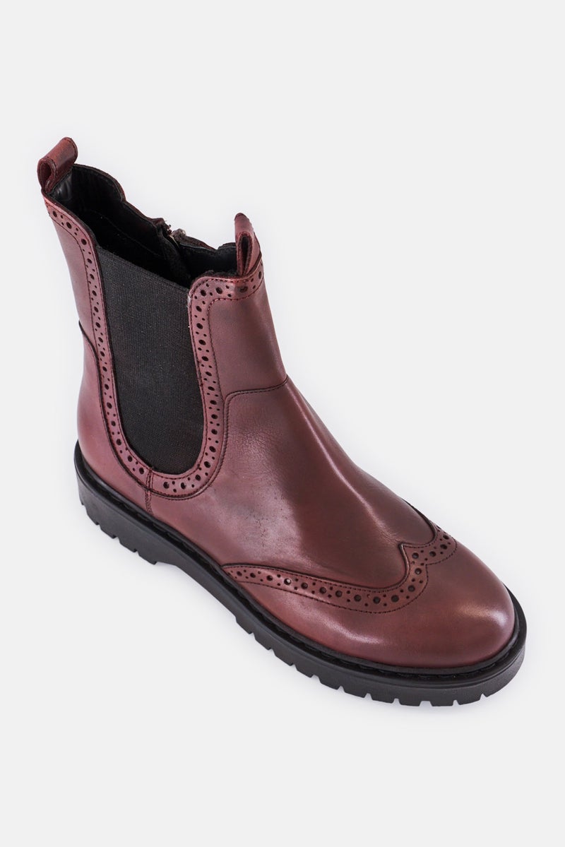 GEOX Women Bleyze Lace Up Ankle Boots, Bordeaux - Image 1