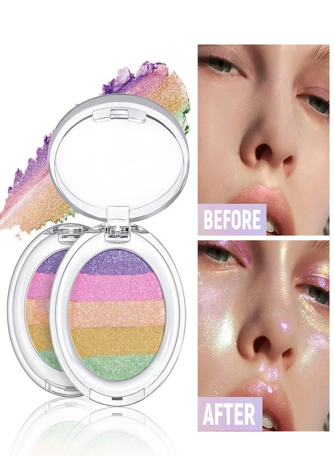 DLZZRS Chameleon Glitter Eyeshadow, Multichrome Shiny Eyeshadow Long-Lasting Waterproof Smudge-Proof, 5-Color Highlight Palette Highly Pigmented & Blendable Rainbow Highlight for Halloween Party (#01) - Image 5