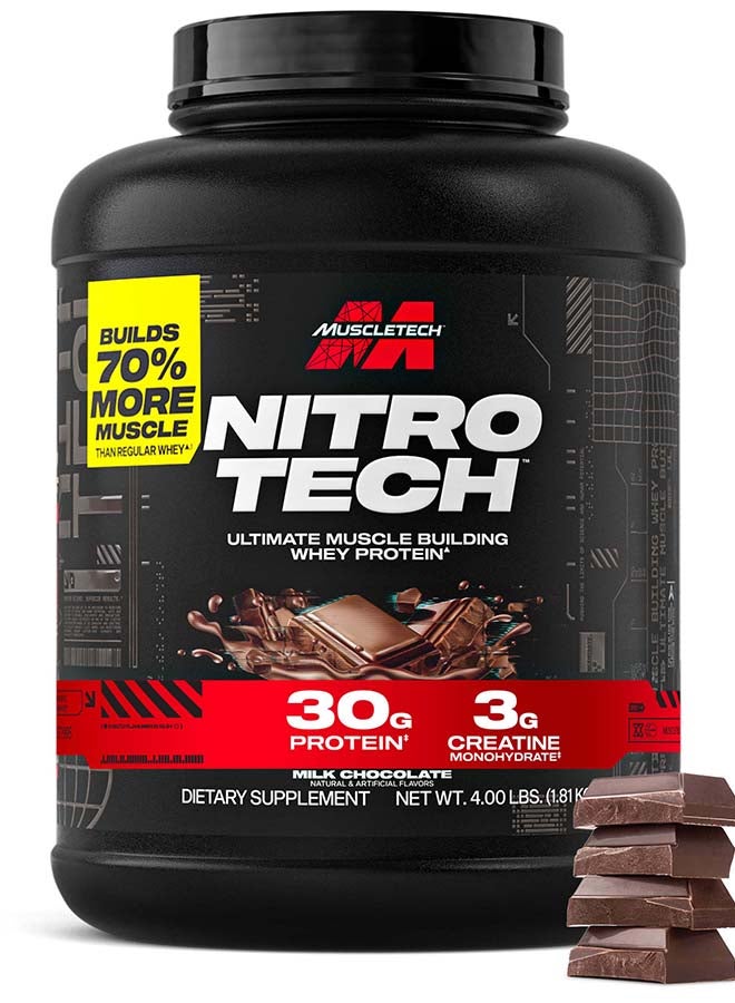 ماسل تيك نيترو تك بروتين مصل اللبن - شوكولاتة الحليب، 4 رطل - Image 1