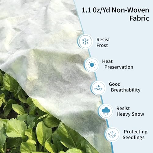 Insoma 1.1oz/yd Plant Covers Freeze Protection,8 * 24ft Floating Row Cover for Garden, Frost Plant Blanket for Winter Frost/Sun Pest Protection - Image 5
