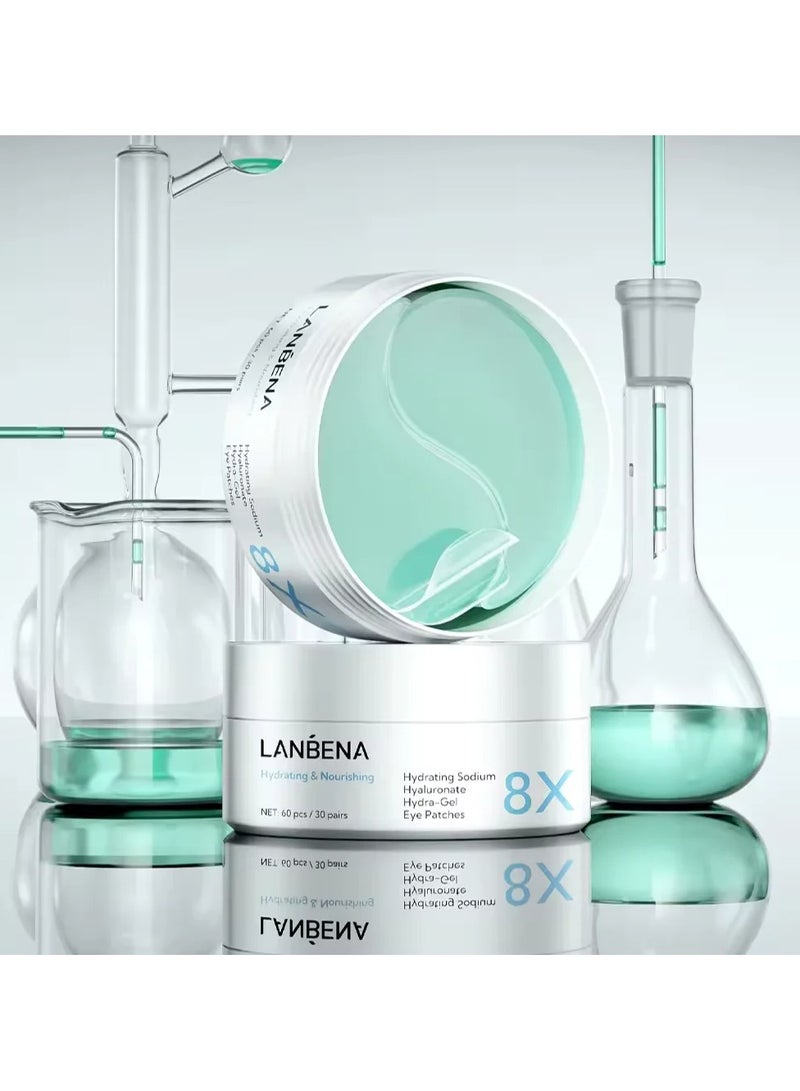 LANBENA لنبينا لاصقات العين الهيدراتية من صوديوم هيالورونات 60 قطعة/30 زوجًا - Image 2