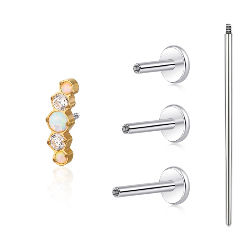 limerencia F136 Hypoallergenic Titanium 18G Internal Thread Piercing Jewelry,6mm 8mm 10mm G23 Flat Back Stud Earring for Women Men Tragus Cartilage Helix Conch Medusa Nose(1PC) - Image 1