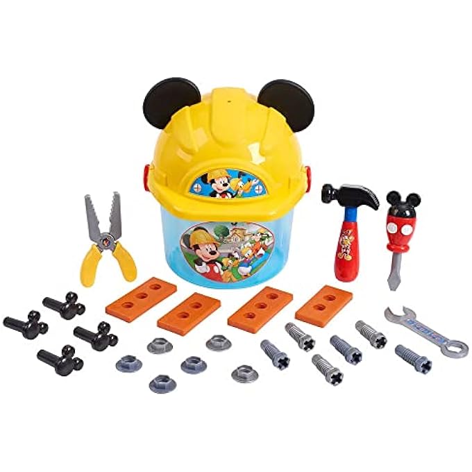 JUNIOR MICKEY MOUSE HANDY HELPER TOOL BUCKET, 29-PIECES - Image 1