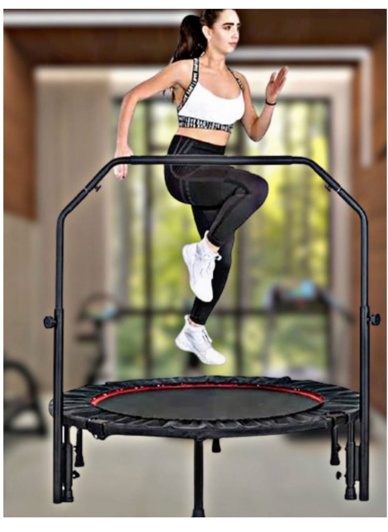 Generic - 40inch Foldable Trampoline, Fitness Rebounder with Adjustable Handle, Exercise Trampoline For Adults Indoor/Garden Workout Max Load 330lbs [40inch] - Image 1