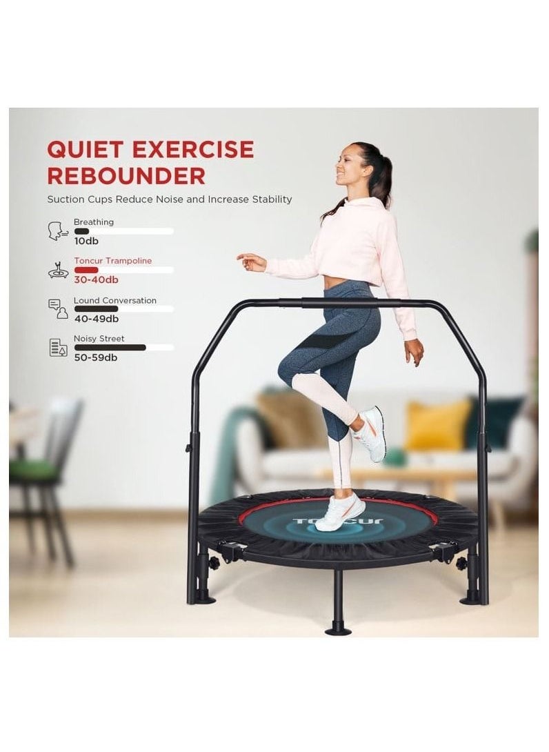 Generic - 40inch Foldable Trampoline, Fitness Rebounder with Adjustable Handle, Exercise Trampoline For Adults Indoor/Garden Workout Max Load 330lbs [40inch] - Image 1