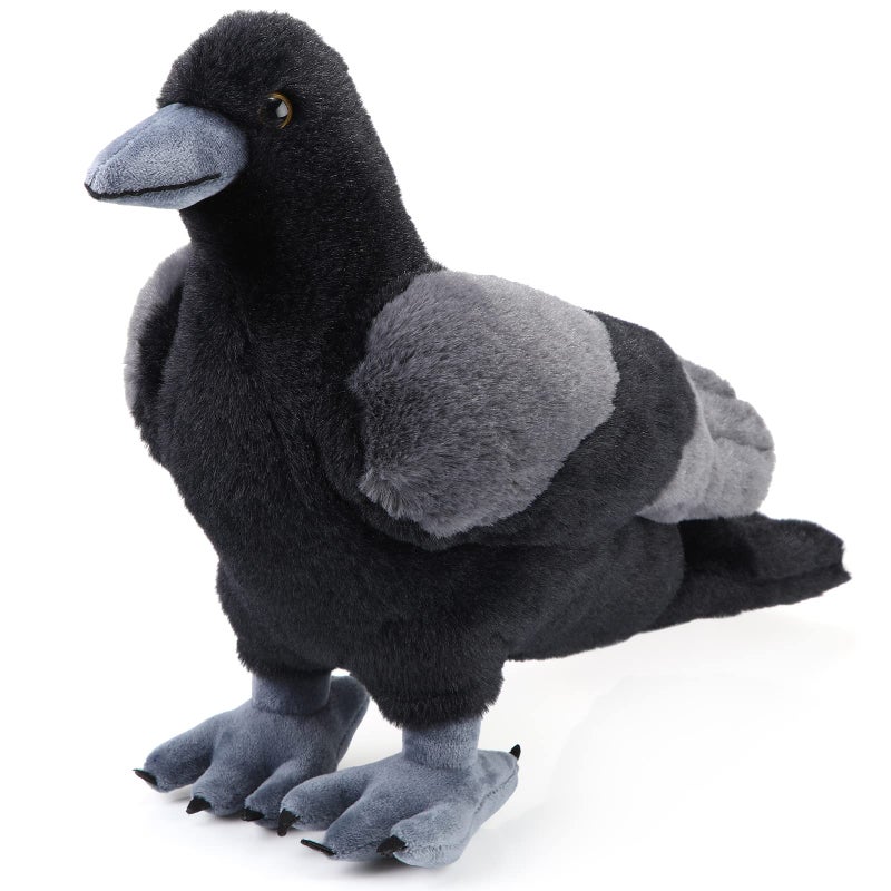 Aoriher 12 Inch Crow Plush Stuffed Animal Soft Black Fluffy Plush Toy Realistic Bird Stuffed Animal for Home Decoration Pet Party Favors Collection Supplies - Image 3