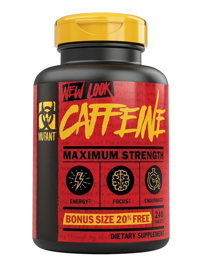 Mutant Mutant Caffeine Pure Straightforward Pharmaceutical Grade Caffeine Pills Restore Mental Alertness or Wakefulness When Fatigued 240 Tablets Per Bottle 