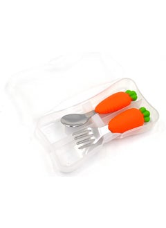 Kids Silicone Handle Stainless Steel Tip Spoon and Fork Set (Orange) - pzsku/ZD2EB842DB2983FFDF4E3Z/45/_/1725725197/2e9abeac-9110-4823-a2d5-e0de1fdbd459