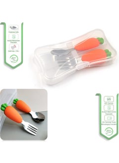 Kids Silicone Handle Stainless Steel Tip Spoon and Fork Set (Orange) - pzsku/ZD2EB842DB2983FFDF4E3Z/45/_/1725725225/7683da1d-1e3c-4859-b565-5e689e57a7cc