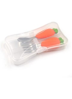 Kids Silicone Handle Stainless Steel Tip Spoon and Fork Set (Orange) - pzsku/ZD2EB842DB2983FFDF4E3Z/45/_/1728062523/765f67fe-c995-4d40-b08c-41b389614656