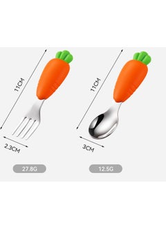 Kids Silicone Handle Stainless Steel Tip Spoon and Fork Set (Orange) - pzsku/ZD2EB842DB2983FFDF4E3Z/45/_/1728062573/36048b97-c5d0-4b2f-a14a-bca726cfd904