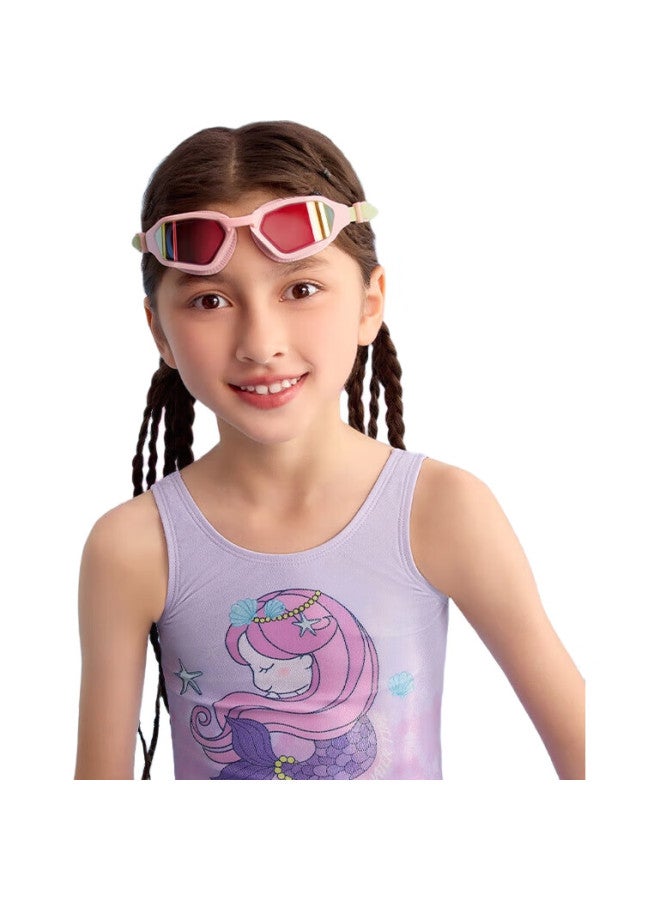 WATERTIME Kids Swimming Goggles 6-12 Years Anti-Fog Coating Professional Swim Goggles 10-15 Years Fluorescent Pink - Image 3