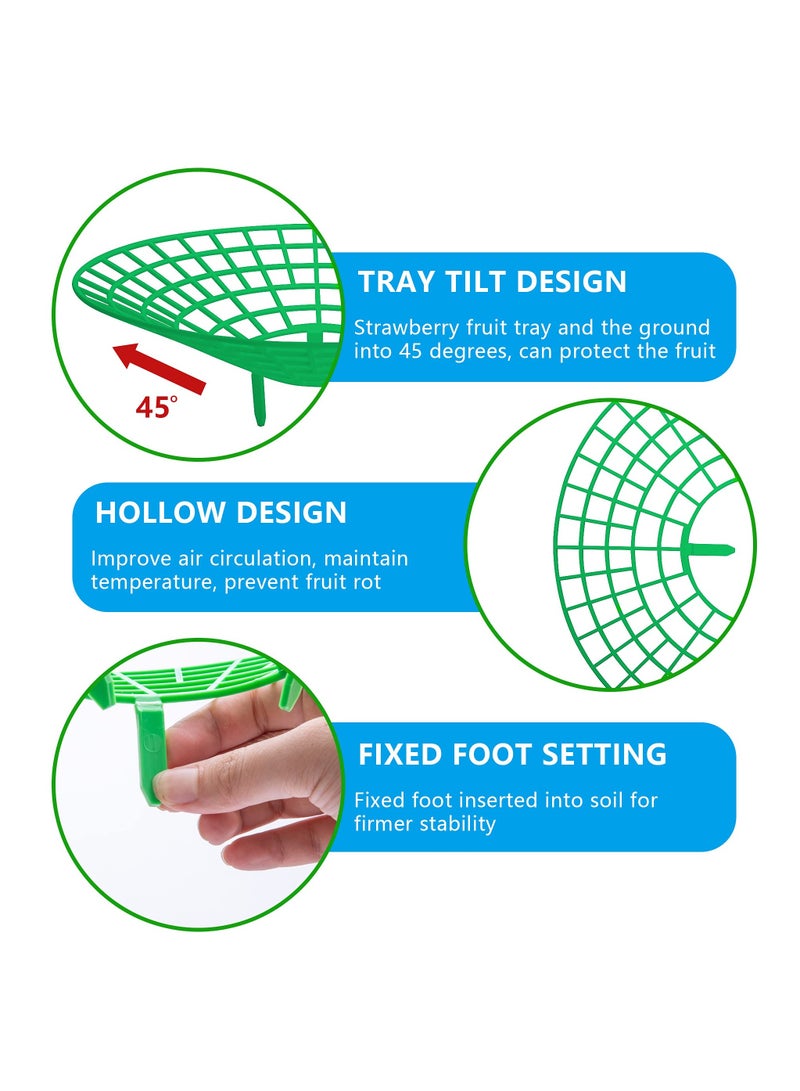 SYOSI 14 Pack Strawberry Supports, Strawberry Plant Support with 3 Sturdy Support Feet, Strawberry Growing Racks, Strawberry Growing Frame, Protecting Strawberry Plants from Mold, Rot and Dirt, Green  - Image 3