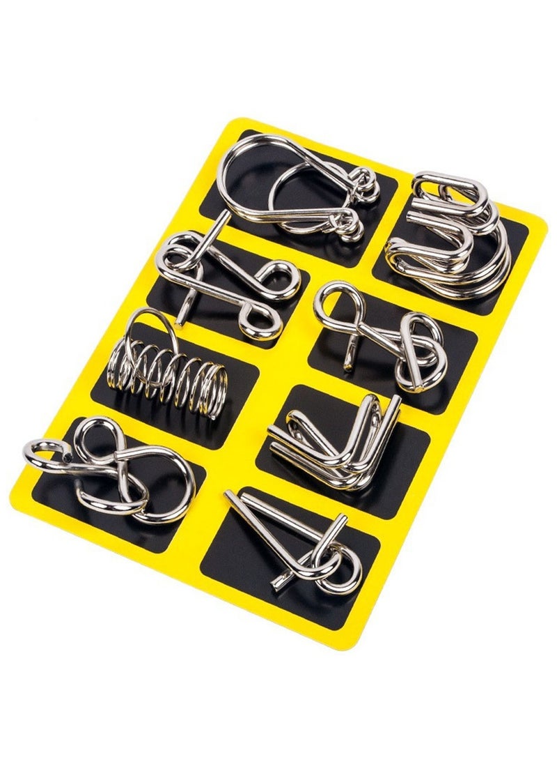 NQOOH - 4 Sets of Metal Wire Puzzle Set 32 Pieces IQ Test and Disentangling Challenge Game for Kids and Adults - Image 1