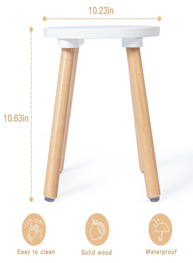 Frogprin 1 Pack Wooden Step Stool for Kids, Kids Chairs Perfect Matched Sensory Table, Multi-Purpose Sitting Stool 10 in Children's Stool for Bathroom Kitchen & Bedroom, Stable Natural Anti-Slip - Image 2