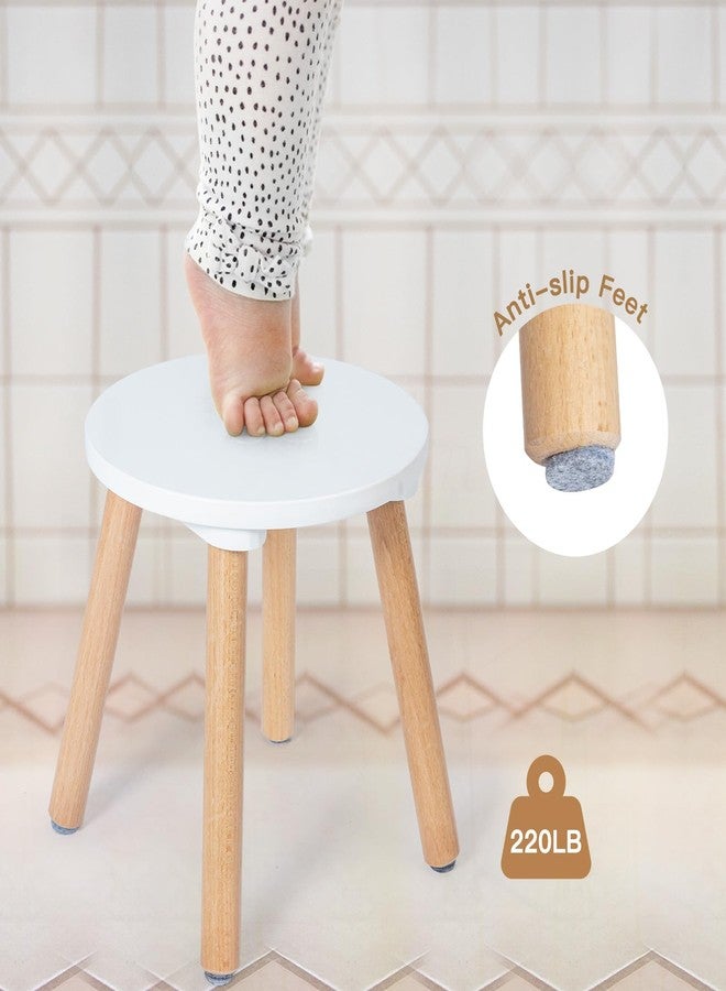 Frogprin 1 Pack Wooden Step Stool for Kids, Kids Chairs Perfect Matched Sensory Table, Multi-Purpose Sitting Stool 10 in Children's Stool for Bathroom Kitchen & Bedroom, Stable Natural Anti-Slip - Image 4