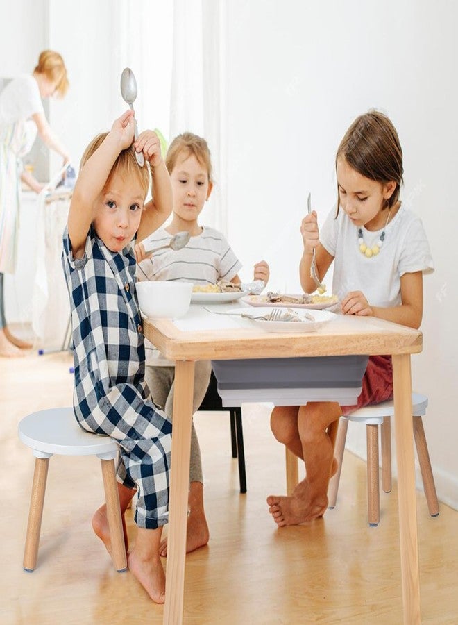 Frogprin 1 Pack Wooden Step Stool for Kids, Kids Chairs Perfect Matched Sensory Table, Multi-Purpose Sitting Stool 10 in Children's Stool for Bathroom Kitchen & Bedroom, Stable Natural Anti-Slip - Image 3
