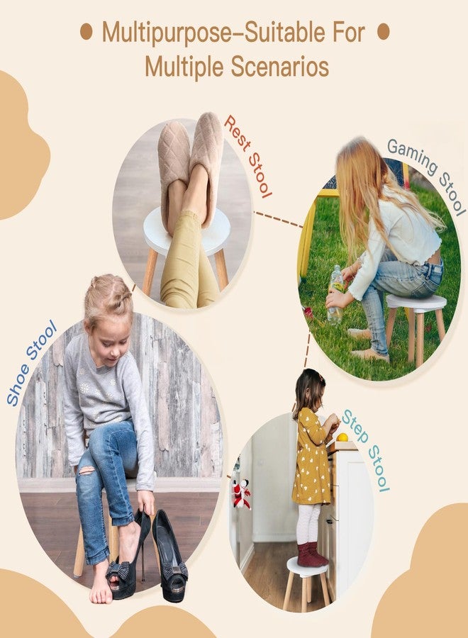 Frogprin 1 Pack Wooden Step Stool for Kids, Kids Chairs Perfect Matched Sensory Table, Multi-Purpose Sitting Stool 10 in Children's Stool for Bathroom Kitchen & Bedroom, Stable Natural Anti-Slip - Image 5