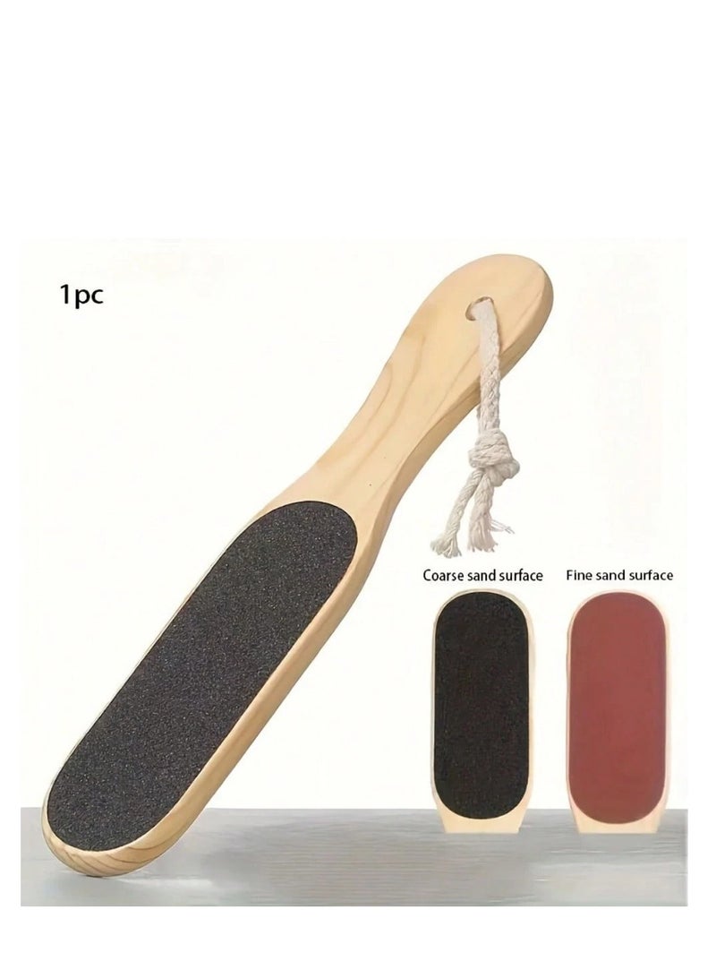 شي إن مبرد قدم خشبي احترافي مزدوج الجوانب – لإزالة الجلد الميت والصلب وتشقق الكعب للباديكير - Image 1
