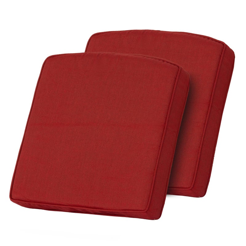 Goodgoods 20 x 20 Outdoor Chair Cushions Set of 2, 1000+ Hours Fade-Resistant & Water-Resistant Furniture Chair Cushions with 30D High-Resilience Foam for Dining Room, Patio Chair, Chili - Image 1