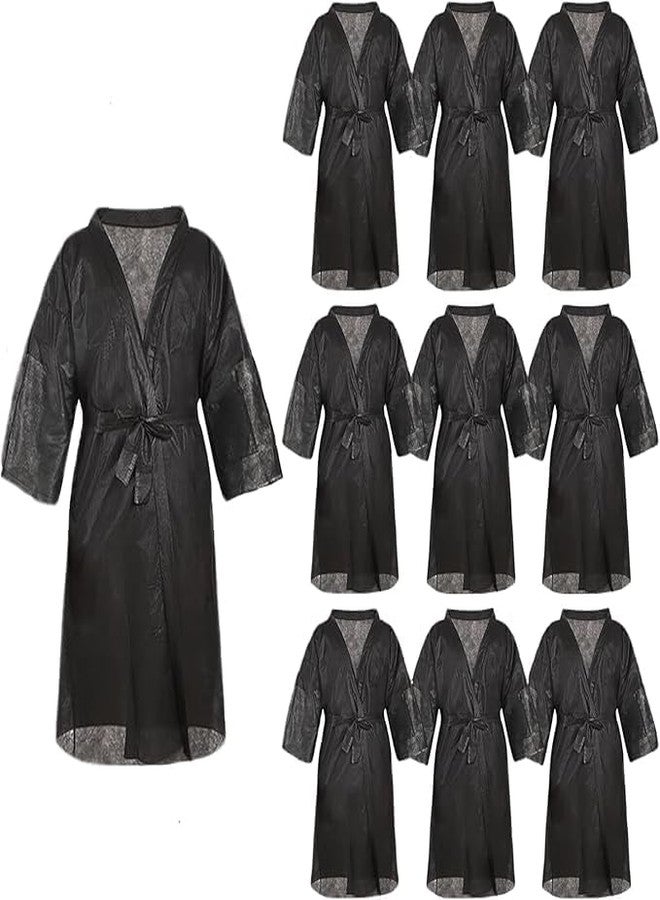 Elitzia 10Pcs Disposable Thin Non-Woven Kimono Robes, Single-Use Lightweight Paper-Like Texture Spa Bathrobe, Waterproof Breathable Disposable Client Gown for Massage Salon Sauna 100x68cm ET1748 - Image 1