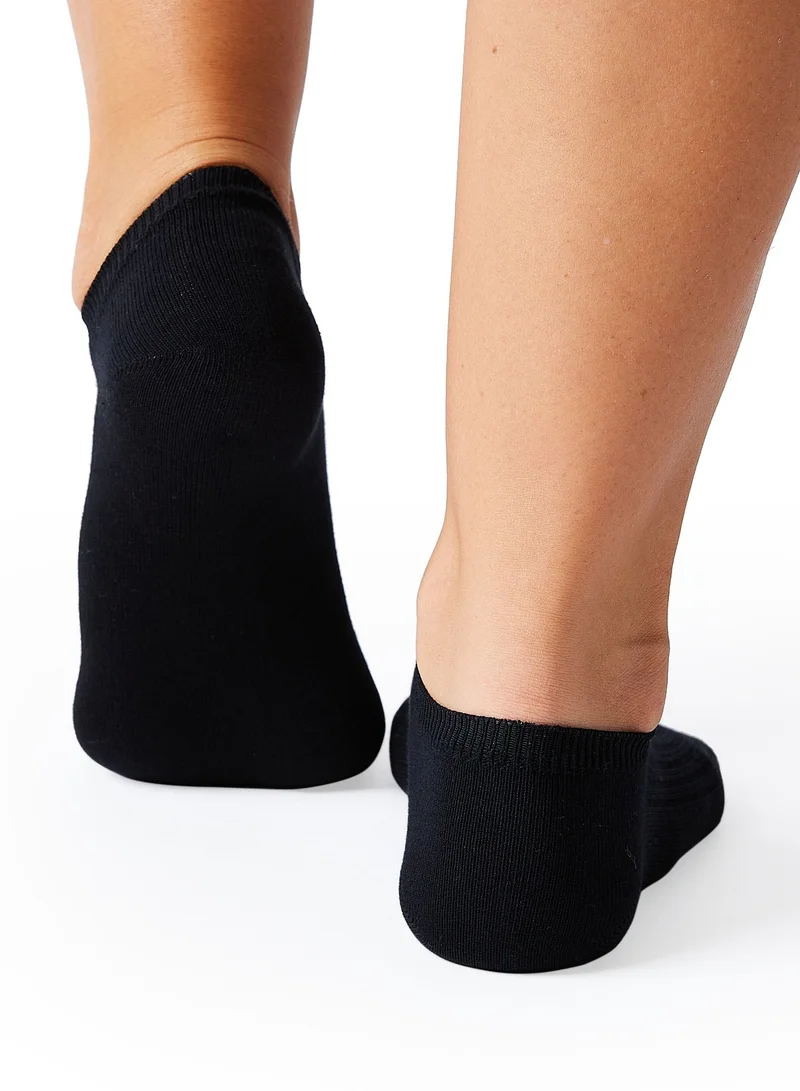 Prickly Pear Prickly Pear 3 x Ribbed Ankle Socks, Black