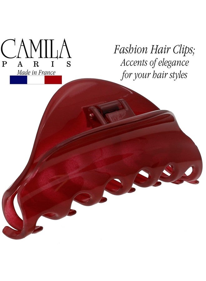 CAMILA Paris Cp2529 French Hair Clip For Women For Thick Hair For Long Curly Wavy Hair Red Girls Hair Claw Clips Jaw Styling Hair Accessories For Women Strong Hold No Slip Grip Made In France - Image 4